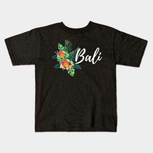 Floral Bali White Kids T-Shirt